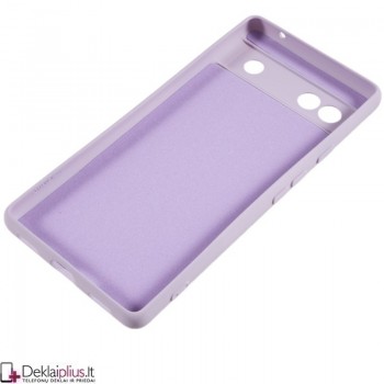 Liquid Air guminis šviesiai violetinis dėklas - su kameros apsauga (Google Pixel 6A)